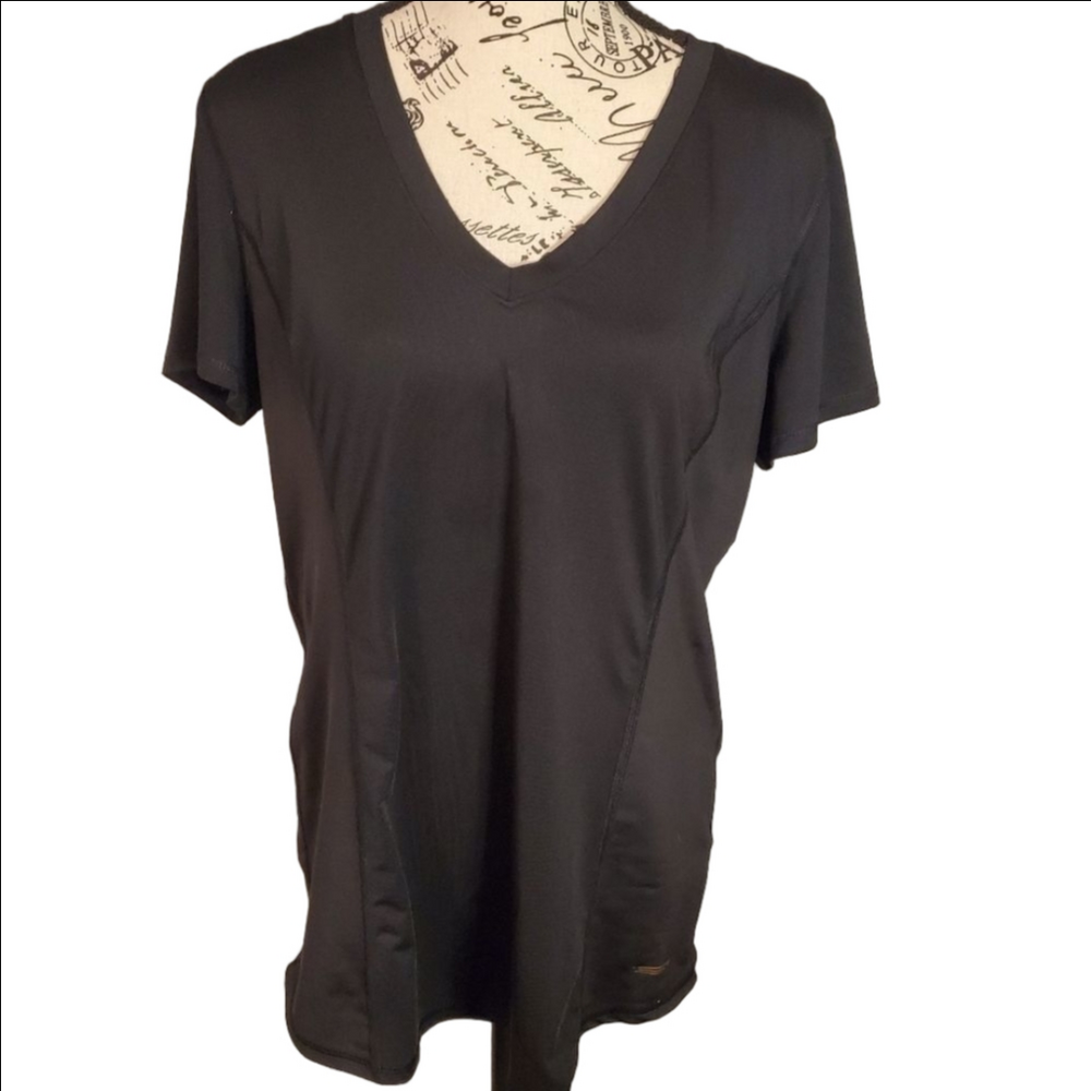 Copperfit Black Athletic Jersey Top Shirt Large